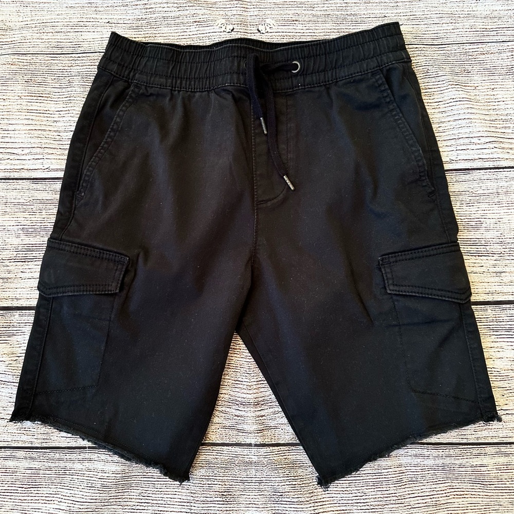 Hollister Black Twill 9” Cargo Pocket Jogger Shorts Men’s Sz XS